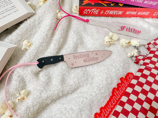 Feeling Stabby - Blush Mirror Knife Bookmark