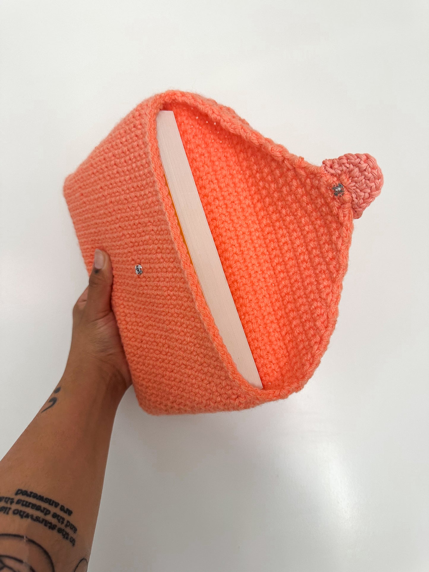 Handmade Crochet Love Letter Book Sleeve Envelope in Orange