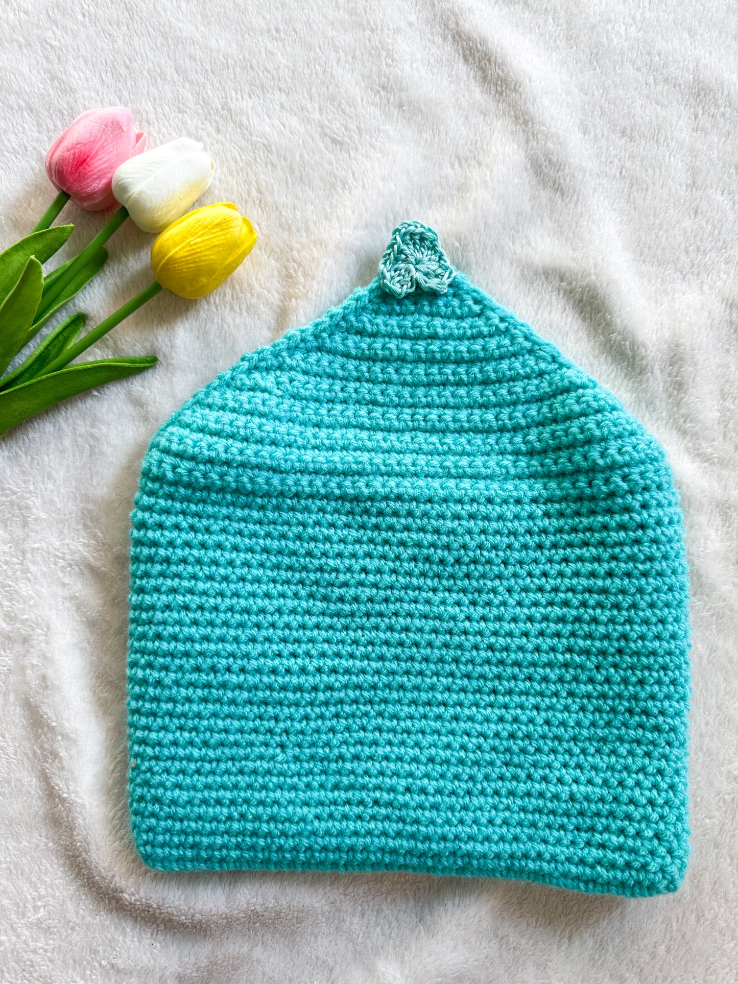 Handmade Crochet Love Letter Book Sleeve Envelope in Turquoise