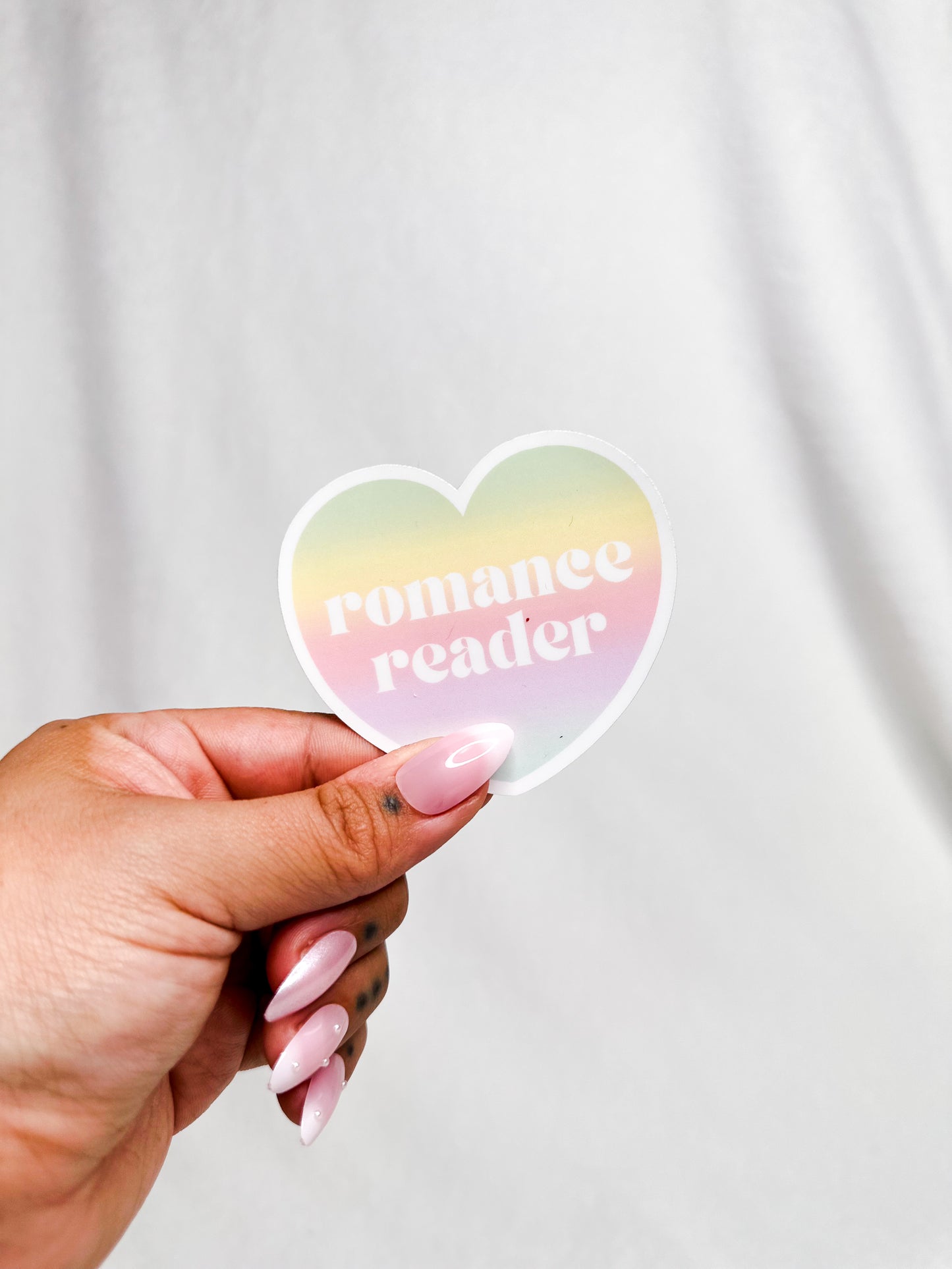 Romance Reader Pastel Gradient Heart Bookish Sticker