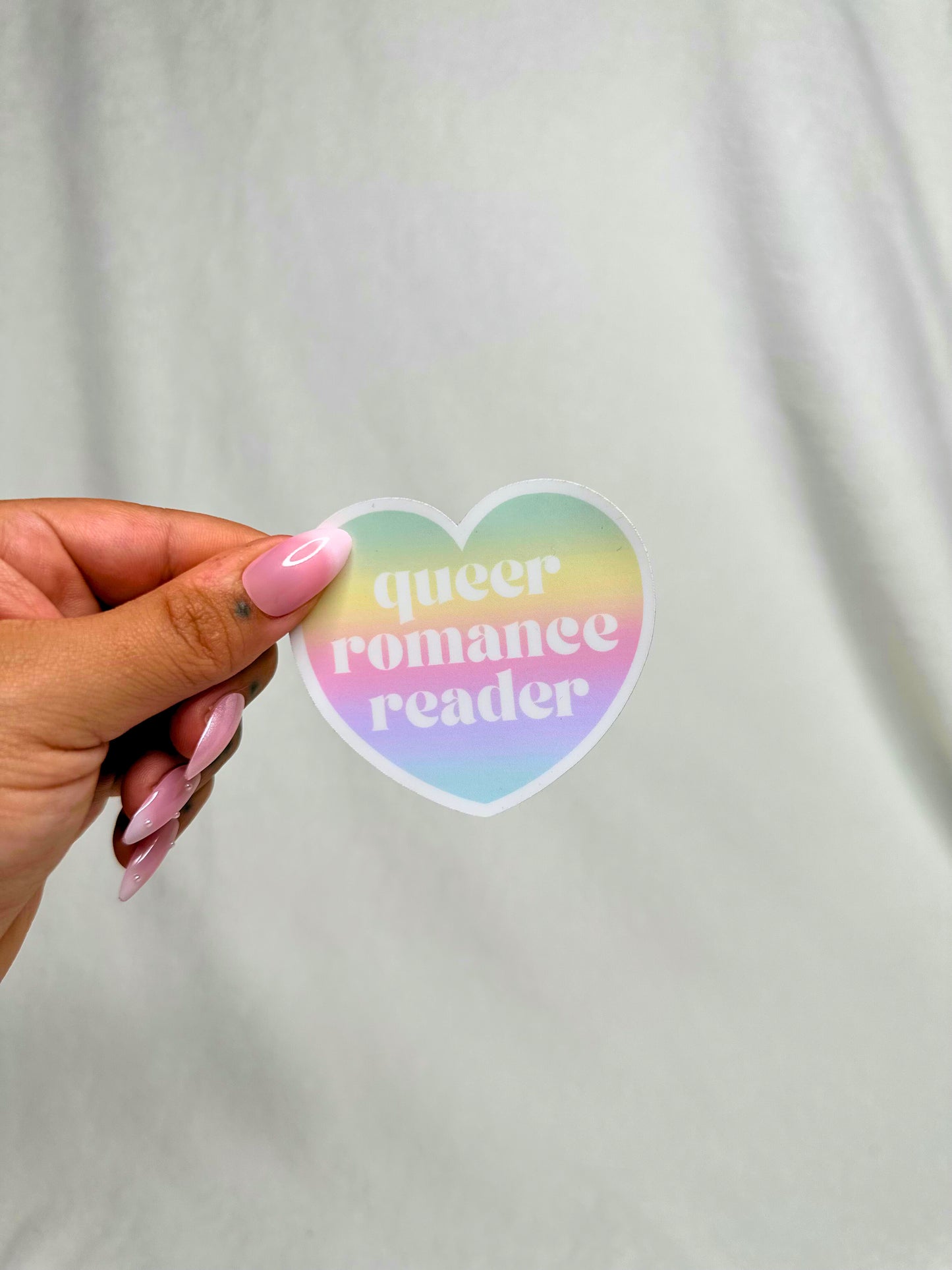 Queer Romance Reader Paste Gradient Die Cut Heart Sticker
