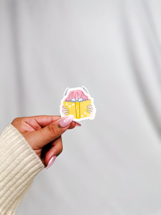 Sniffing Books is a Hobby Die Cut Sticker