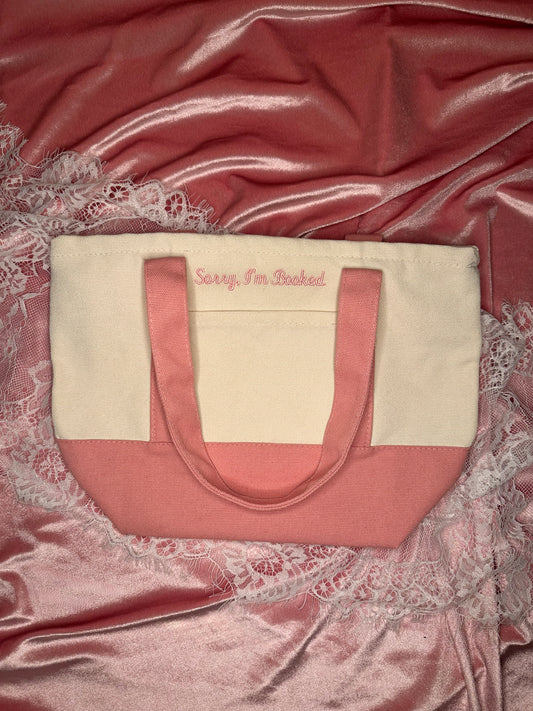 "Sorry, I'm Booked" Mini Zipper Tote Bag