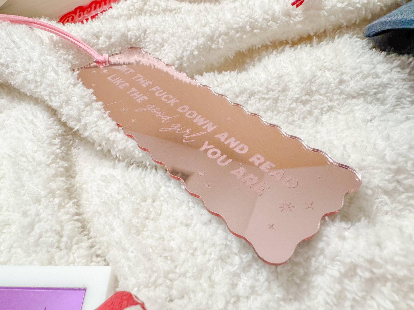 Sit The F* Down and Read (Good Girl) - Blush Mirror Bookmark