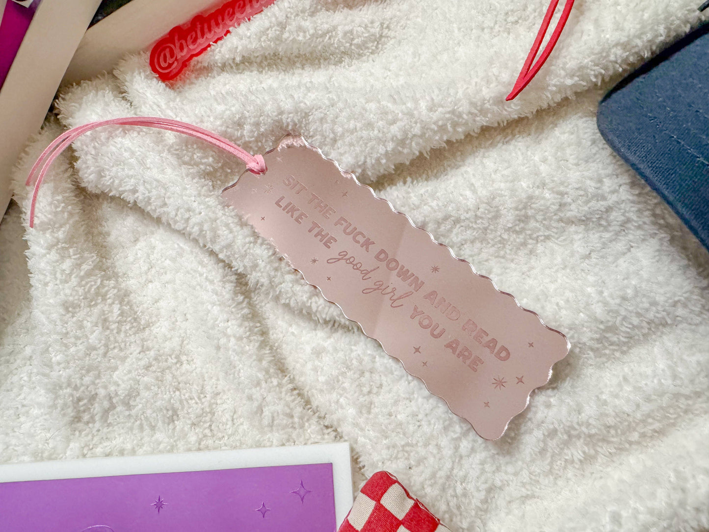 Sit The F* Down and Read (Good Girl) - Blush Mirror Bookmark