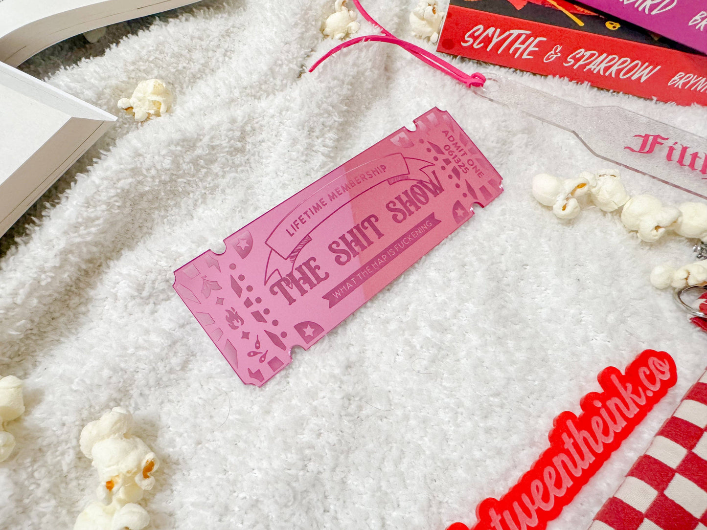 Ticket To The Shit Show - Pink Mirror Bookmark
