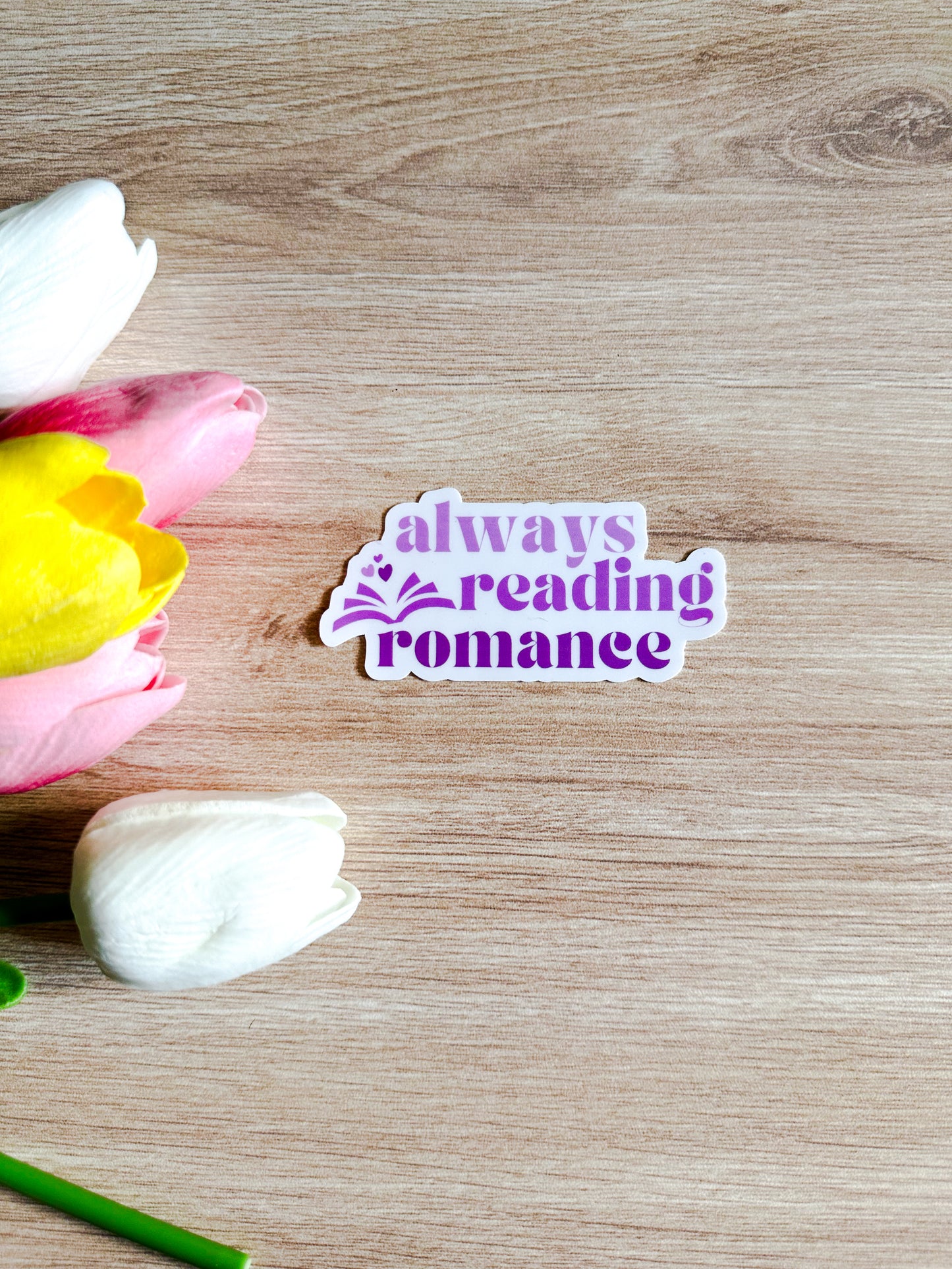 Always Reading Romance Die Cut Sticker