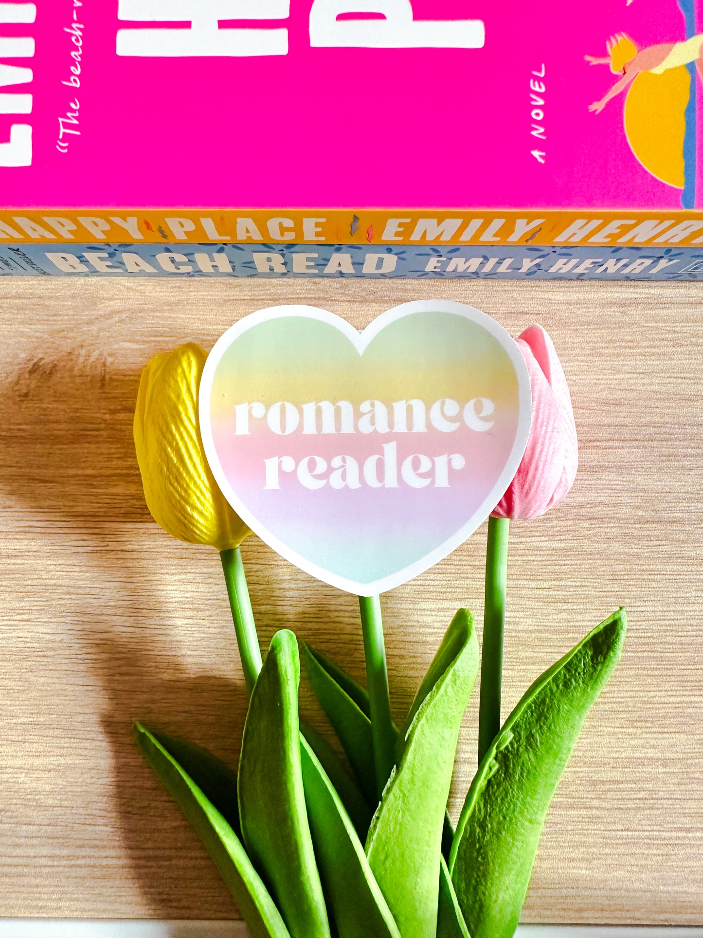 Romance Reader Pastel Gradient Heart Bookish Sticker