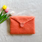 Handmade Crochet Love Letter Book Sleeve Envelope in Orange