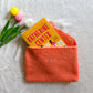 Handmade Crochet Love Letter Book Sleeve Envelope in Orange