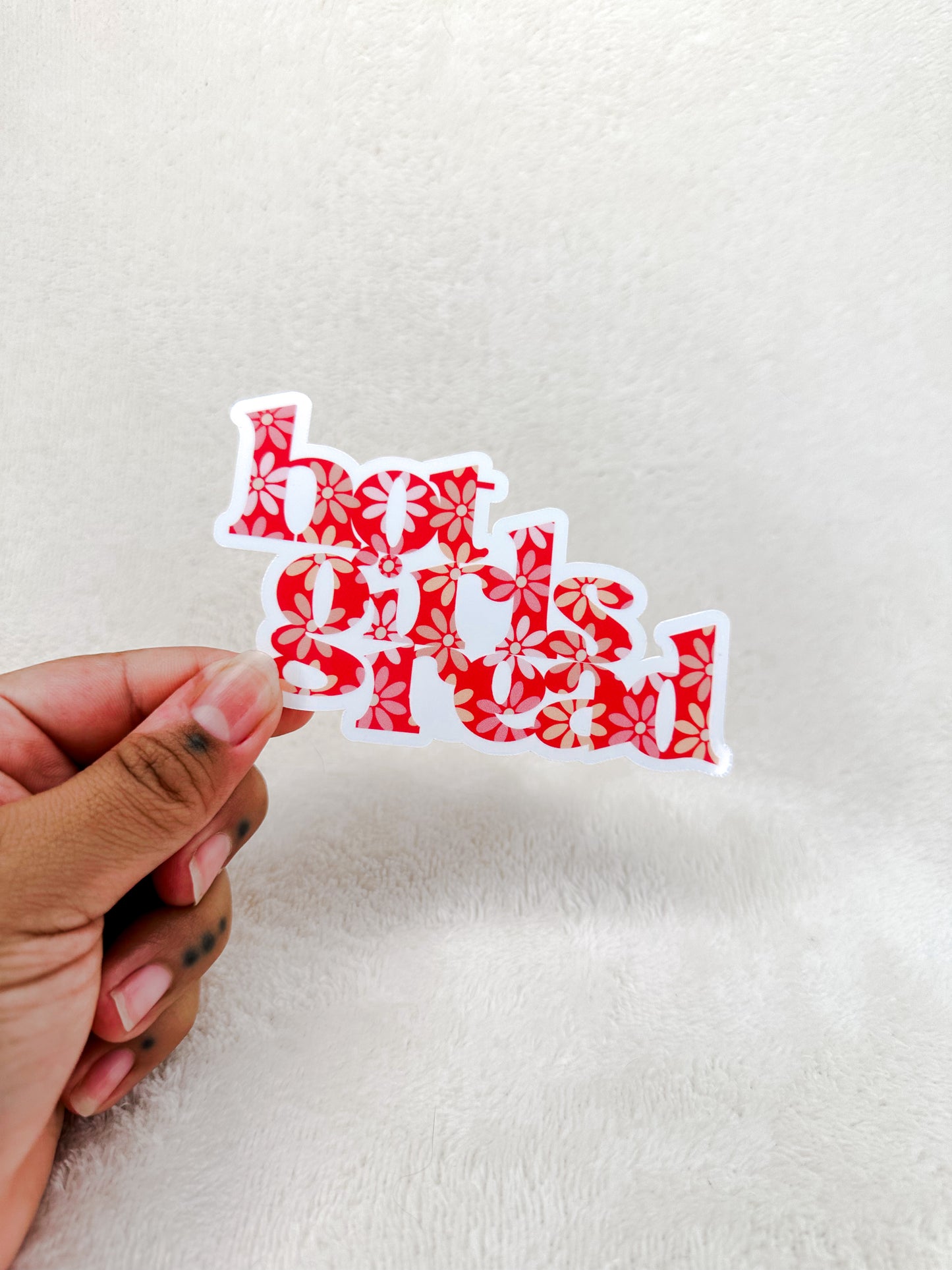 Hot Girls Read Floral Multicolor Die-Cut Bookish Sticker