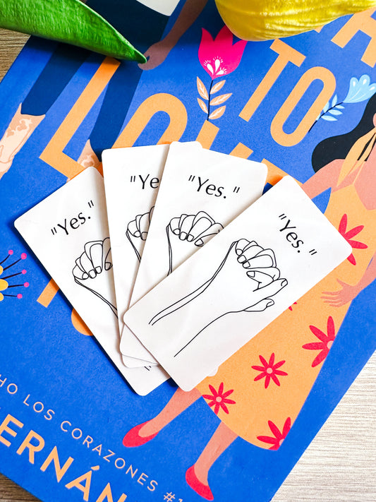 "Yes." Intertwined Hands Bookish Sticker