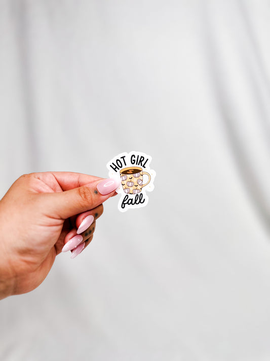 Hot Girl Fall Sticker