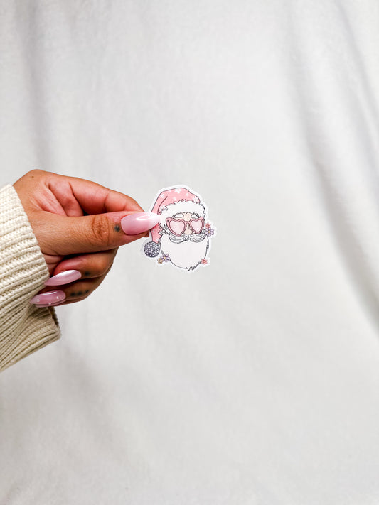 Groovy Santa Claus Holiday Christmas Die Cut Sticker