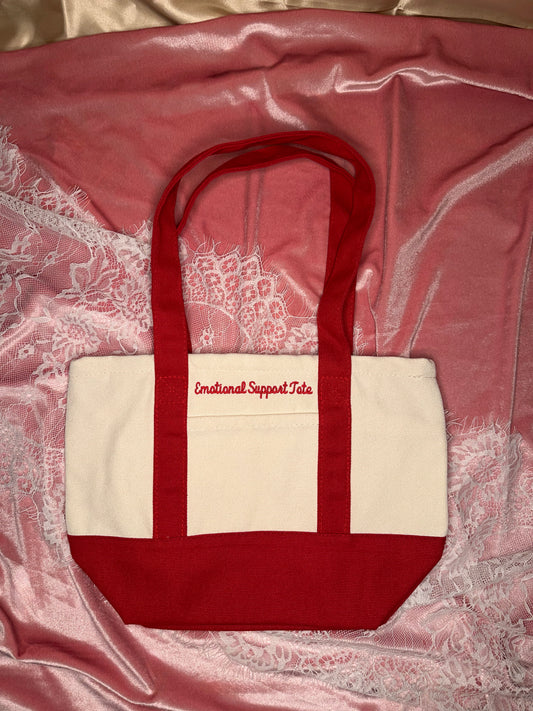 "Emotional Support Tote" Mini Zipper Tote Bag