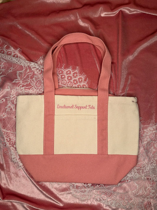 "Emotional Support Tote" Mini Zipper Tote Bag