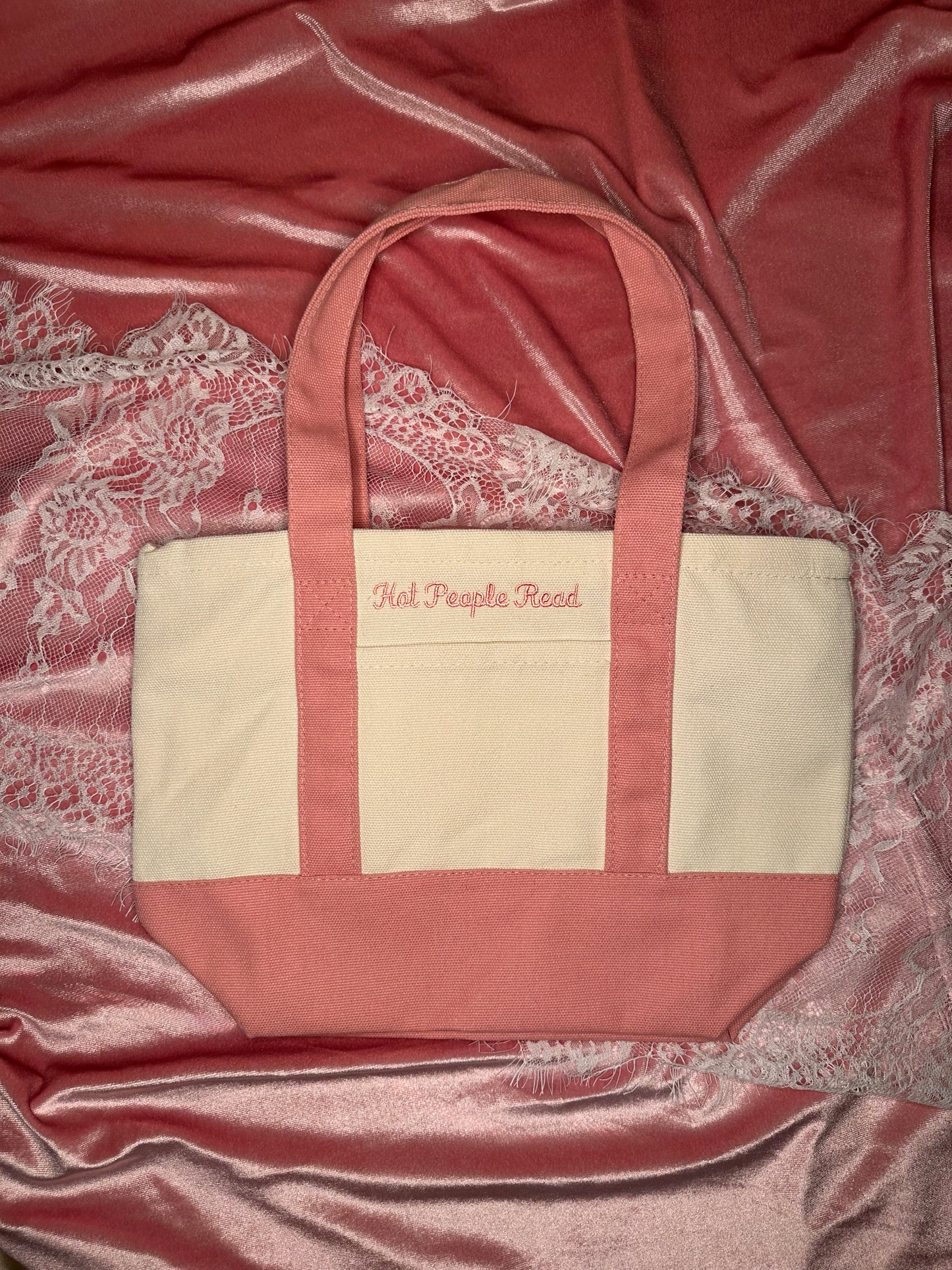 "Hot People Read" Mini Zipper Tote Bag