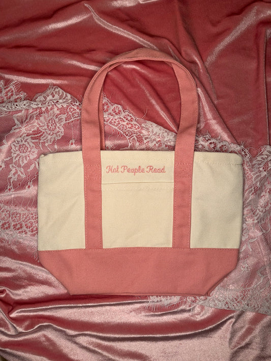 "Hot People Read" Mini Zipper Tote Bag
