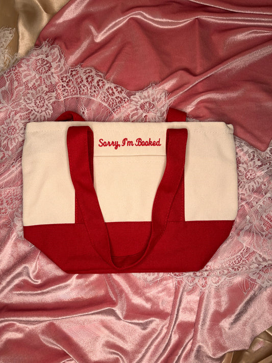 "Sorry, I'm Booked" Mini Zipper Tote Bag