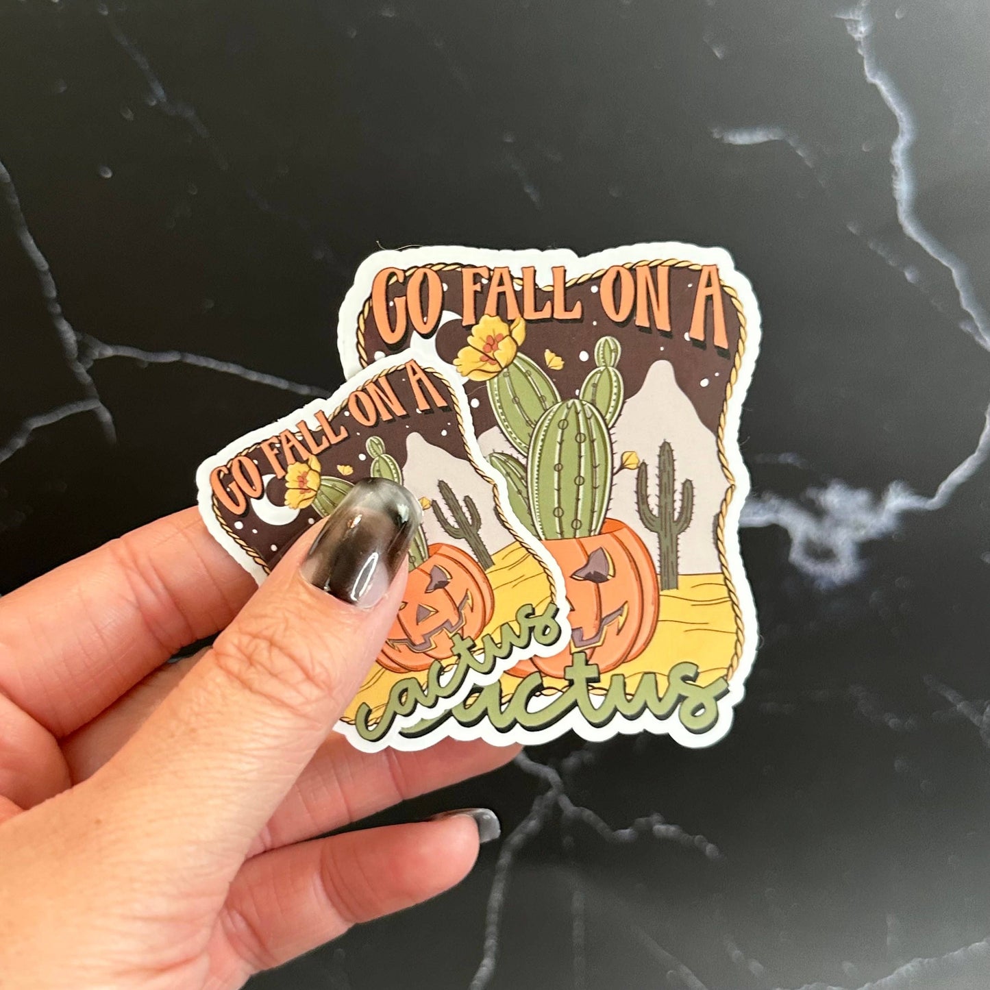 Go Fall On A Cactus Sticker, Waterproof Stickers, Motiv