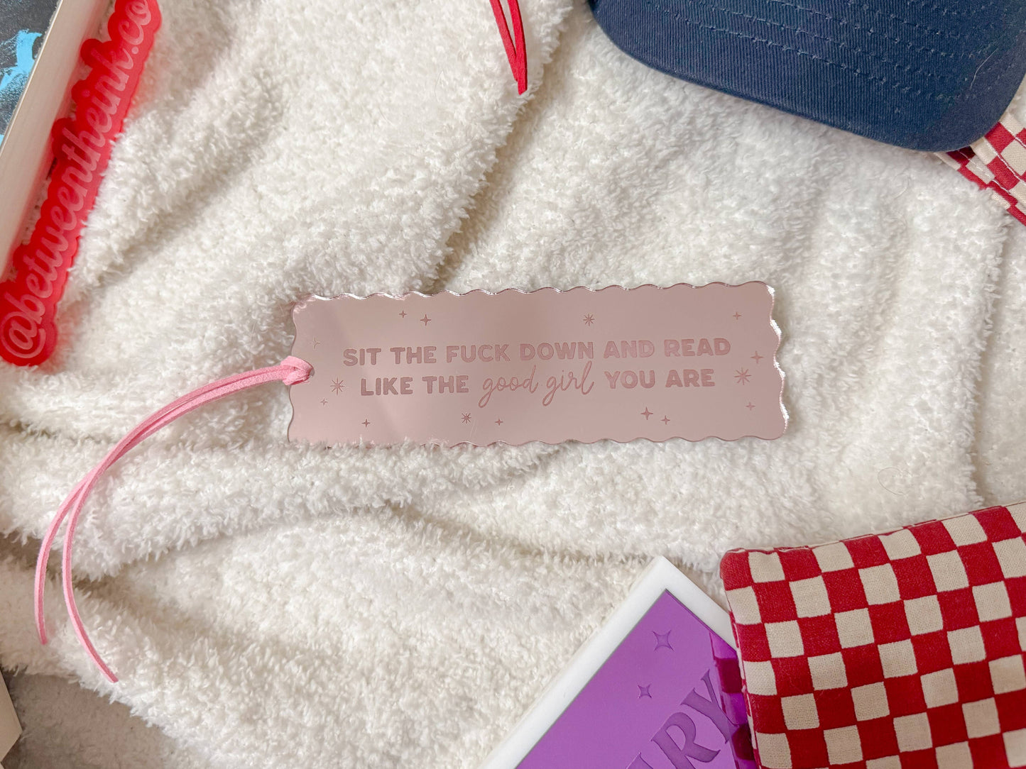 Sit The F* Down and Read (Good Girl) - Blush Mirror Bookmark